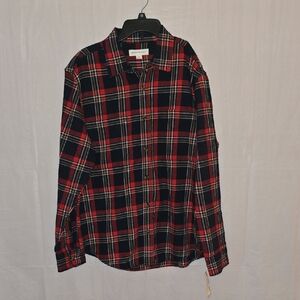 Aeropostale Red and Black Button Up Flannel Shirt Med.